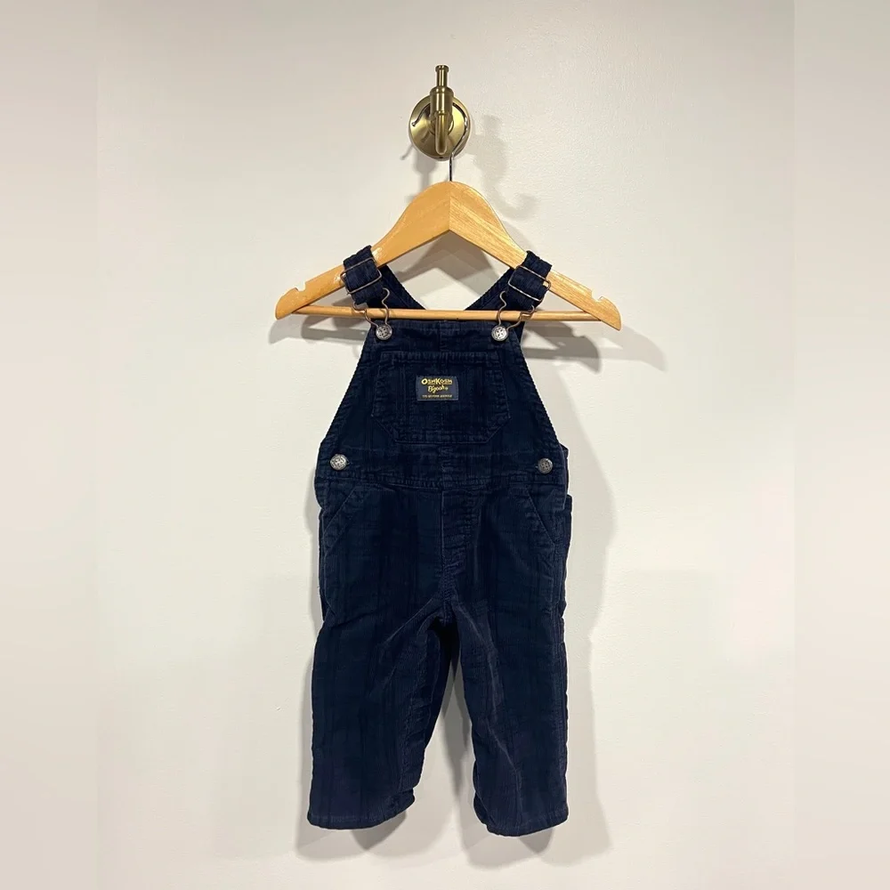 OshKosh B'gosh Navy Plaid Corduroy Overalls